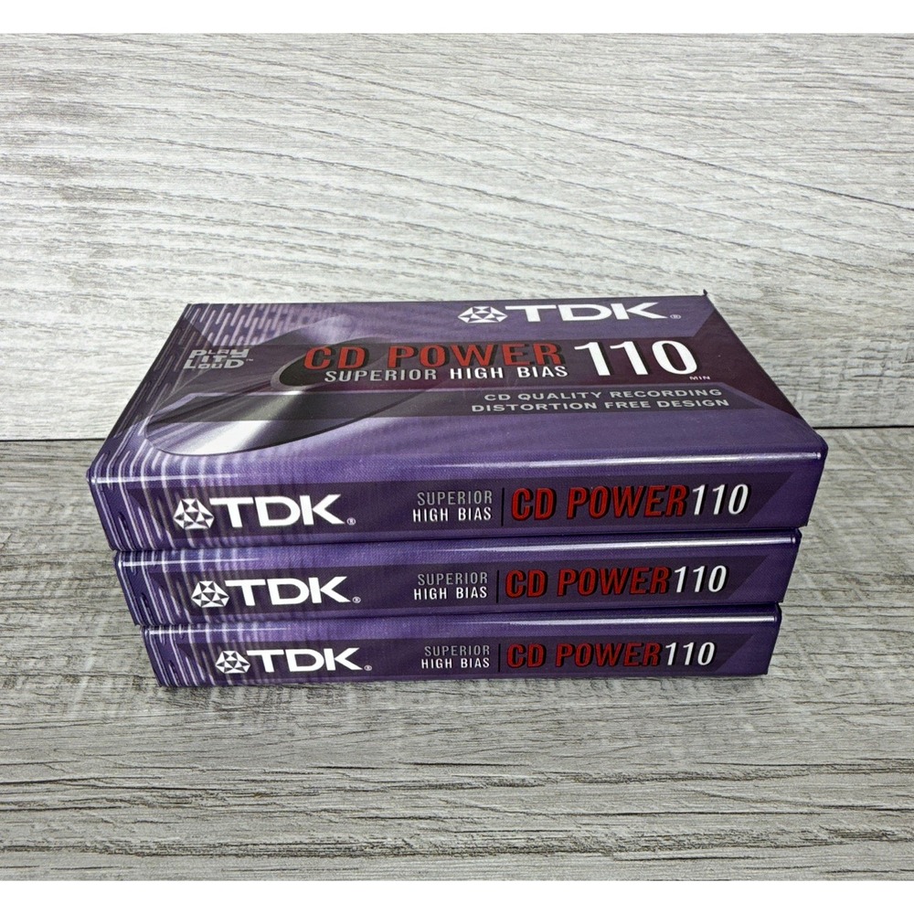 TDK CD Power 110 PWR-110 High Bias Type II Blank Cassette Tapes Lot 3 New Sealed